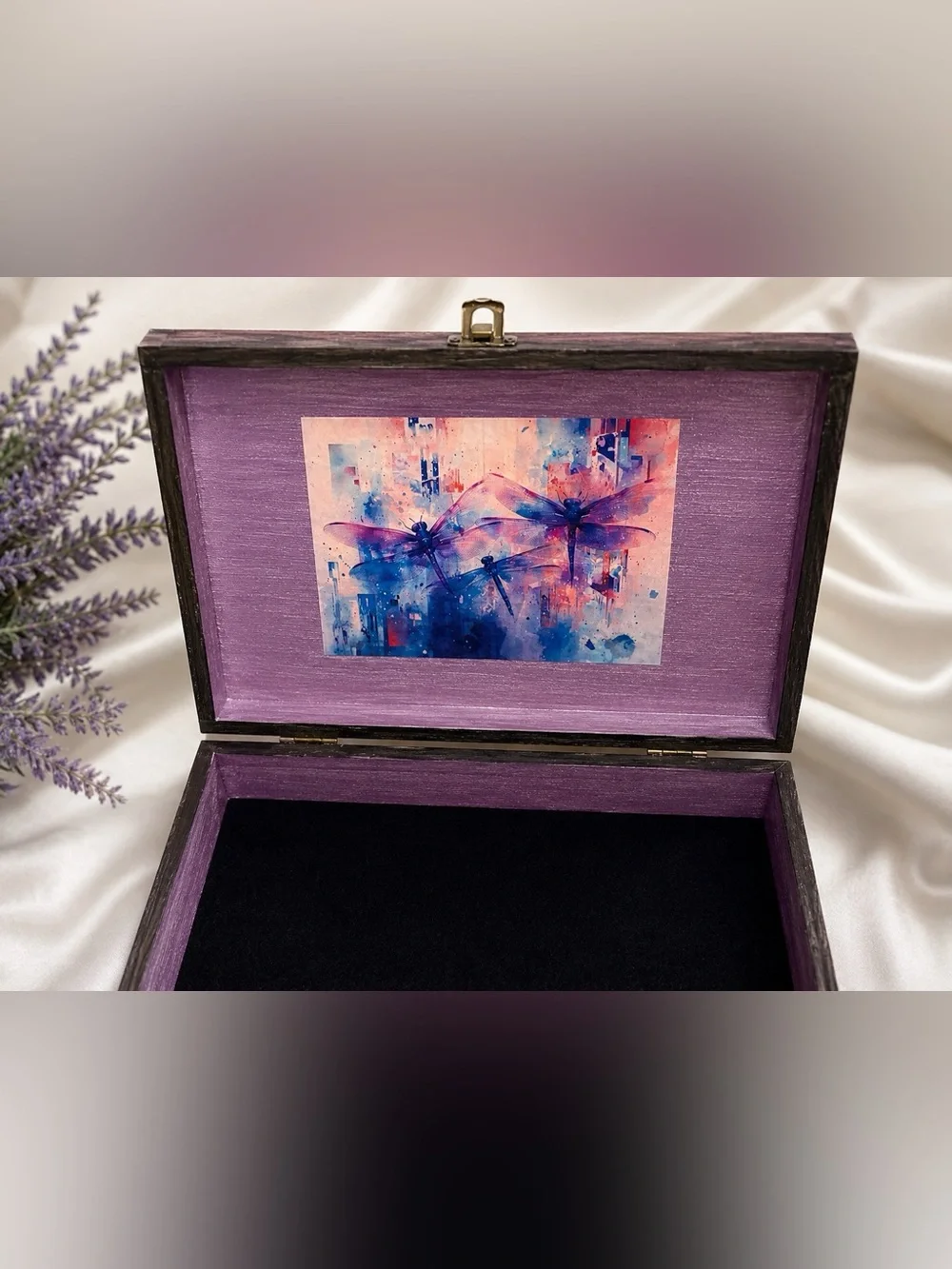 Dragonfly Keepsake Box — Purple Artistic Jewelry Organizer